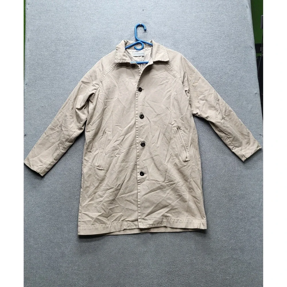 VINTAGE Outerknown Men Button Up Shirt S Beige‎ Canvas Chore Field Trench Y2K